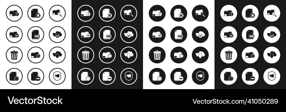 Set search concept with folder psd file document Set search concept with folder psd file document vector image