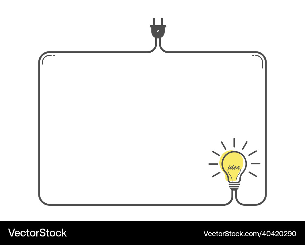 A frame with light bulb and place for text A frame with light bulb and place for text vector image