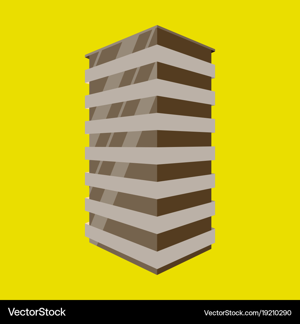 A modern multi-storey building with complex Vector Image