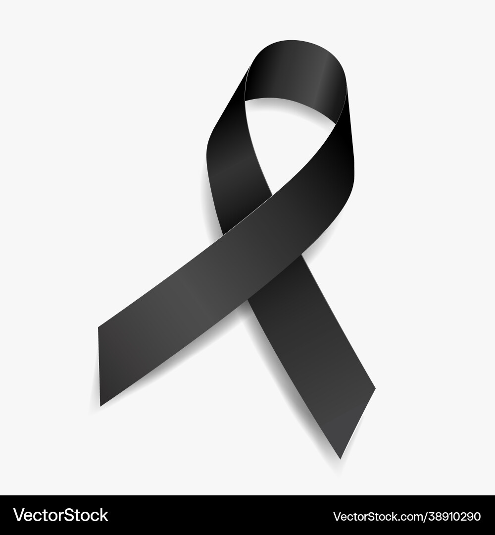 Black ribbon awareness Black ribbon awareness vector image