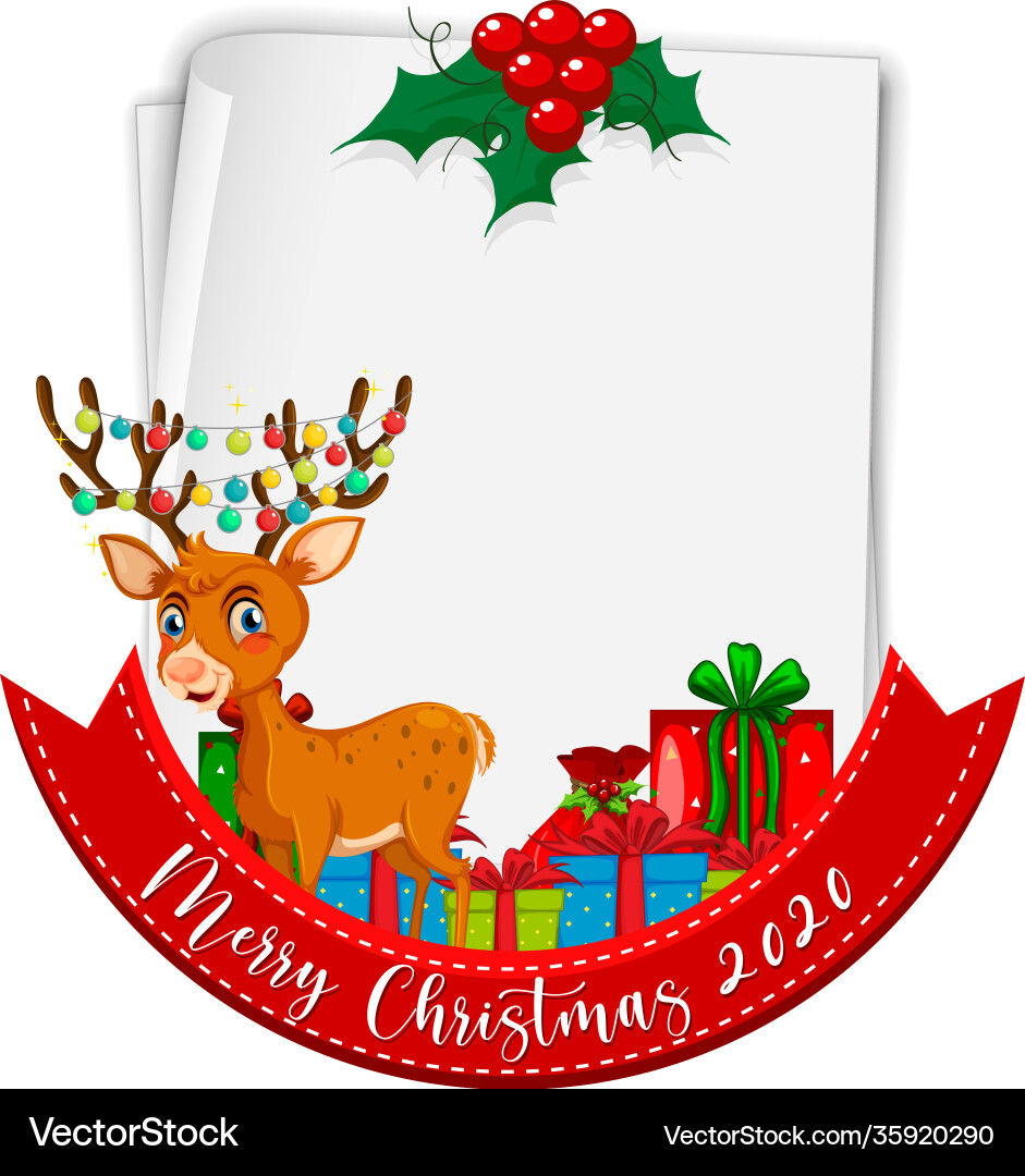 Blank paper with merry christmas 2020 font logo Blank paper with merry christmas 2020 font logo vector image