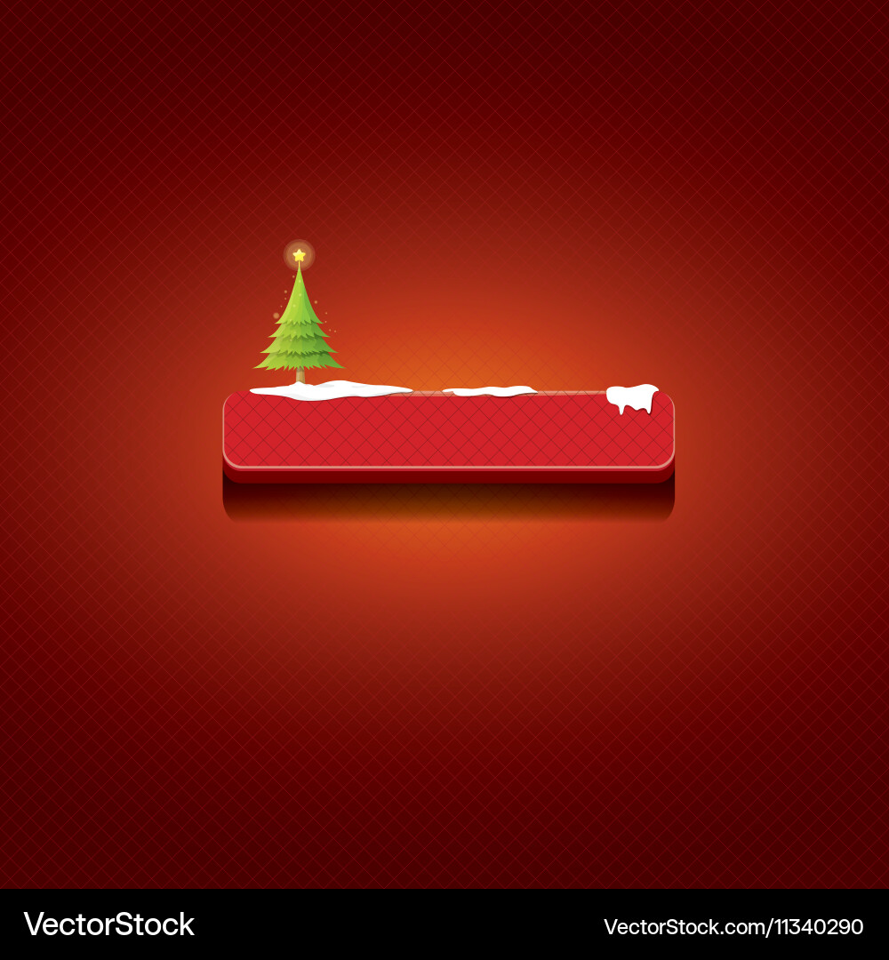 Christmas button with tree vector image
