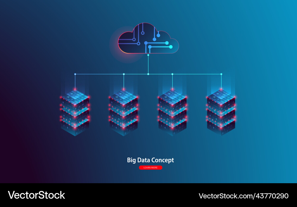 Cloud computing storage hosting services concept vector image