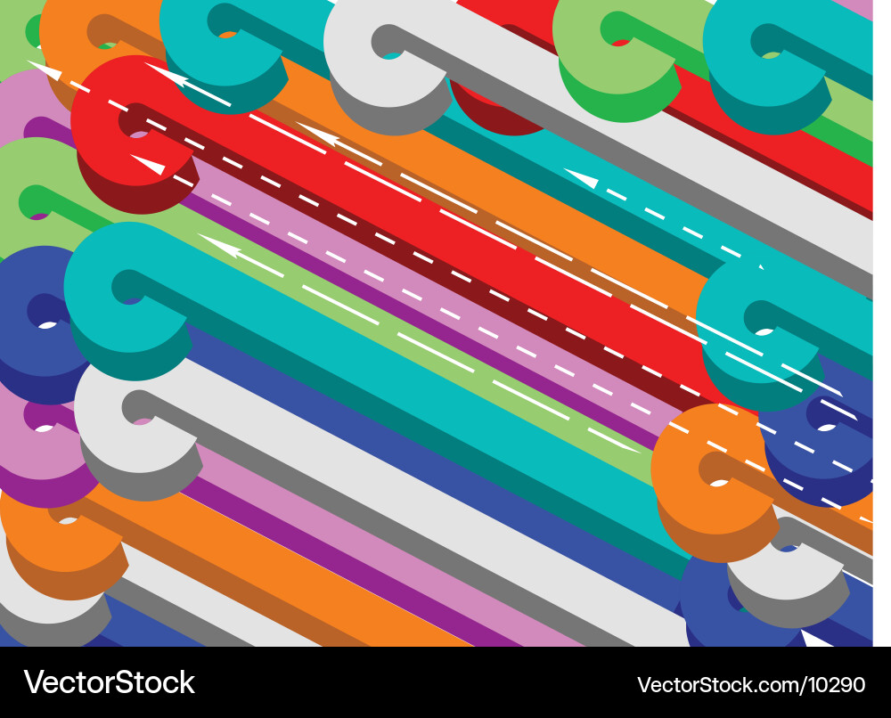 Color 3d shapes backdrop vector image