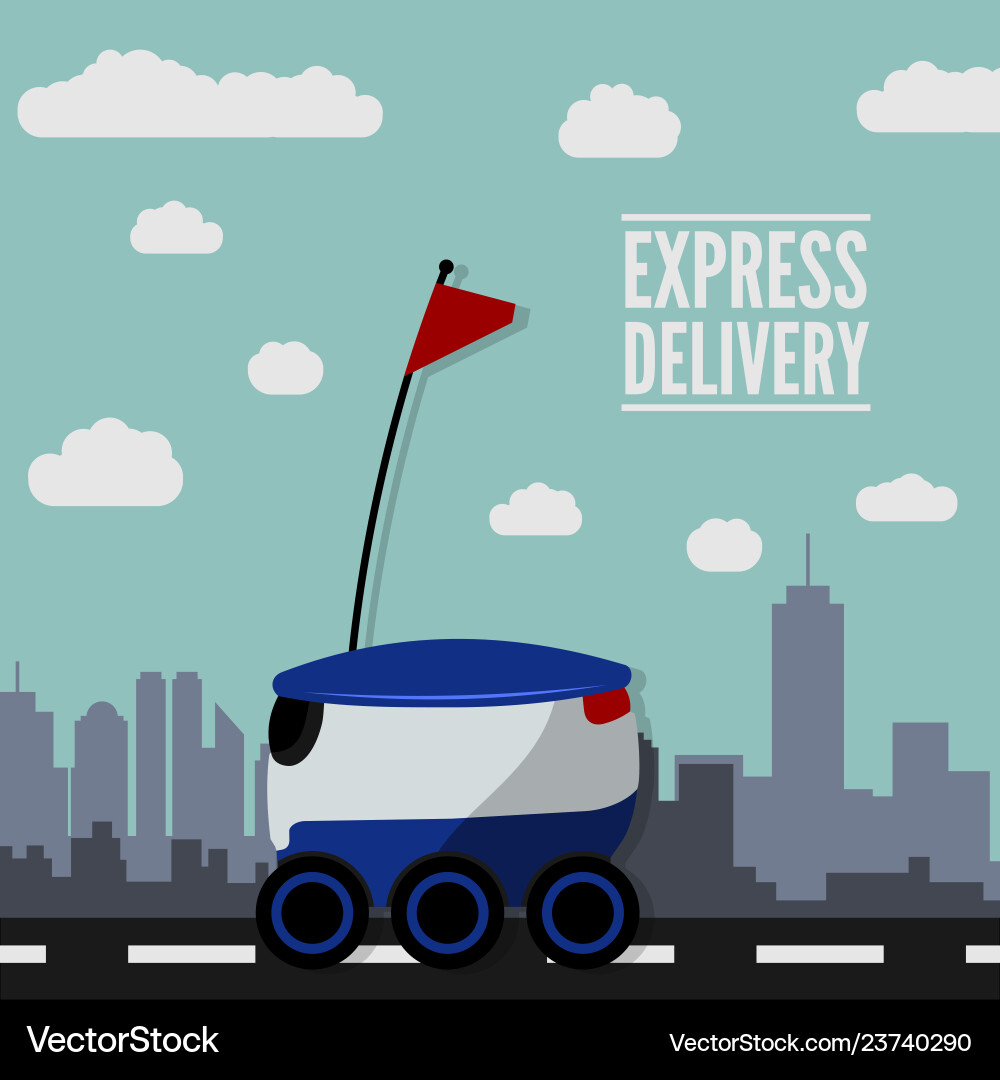 Concept for delivery service robot Vector Image