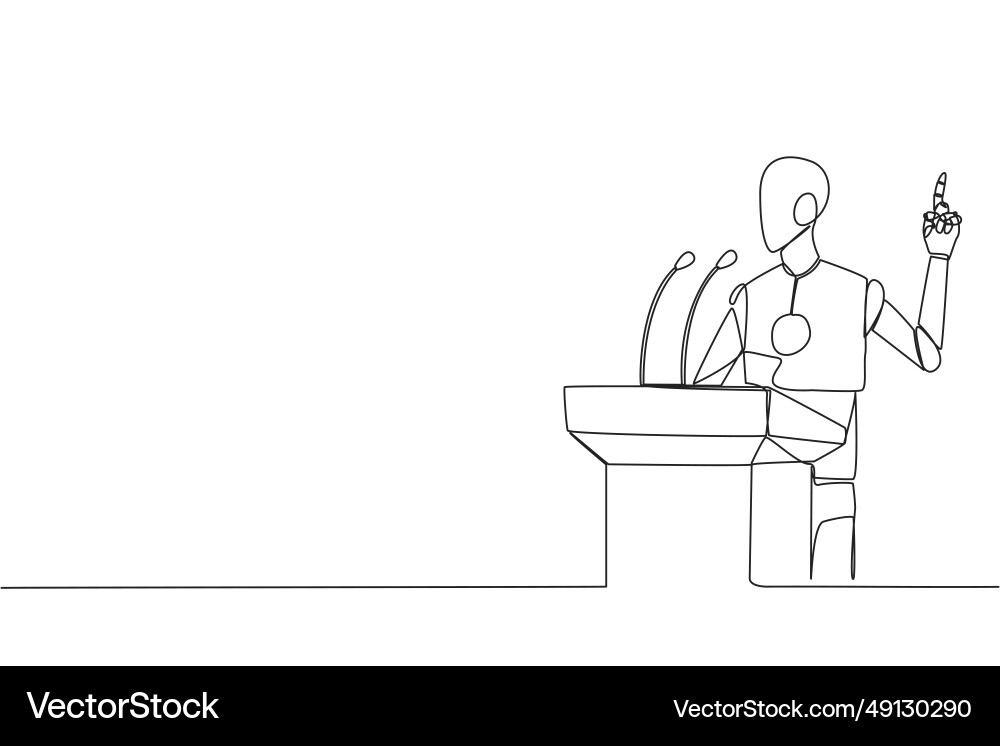 Continuous one line drawing smart robotic Continuous one line drawing smart robotic vector image