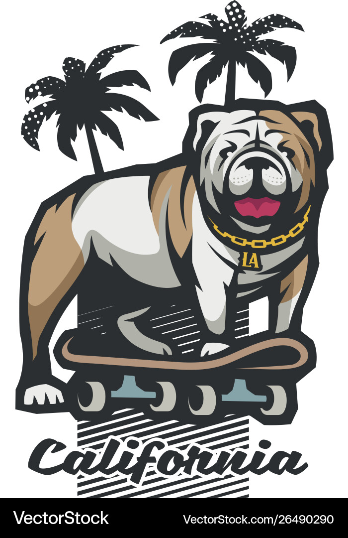 Cool Bulldog Skateboarder Vector Image