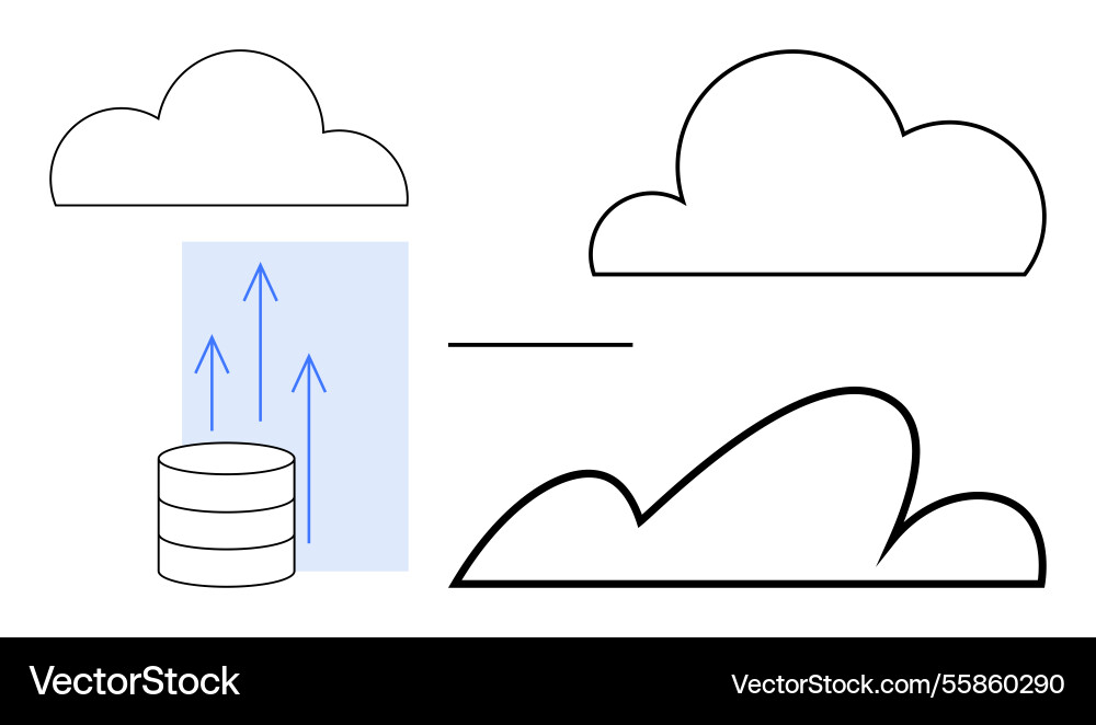 Data migration process with cloud integration Data migration process with cloud integration vector image