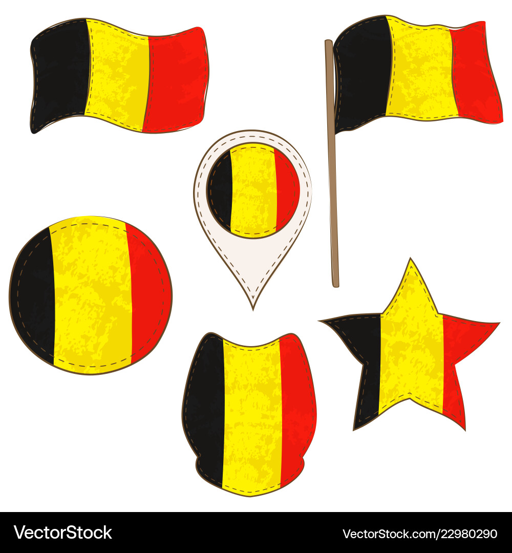 Flagge des Belgiums in defferenten Formen Flagge des Belgiums in defferenten Formen vektorbild