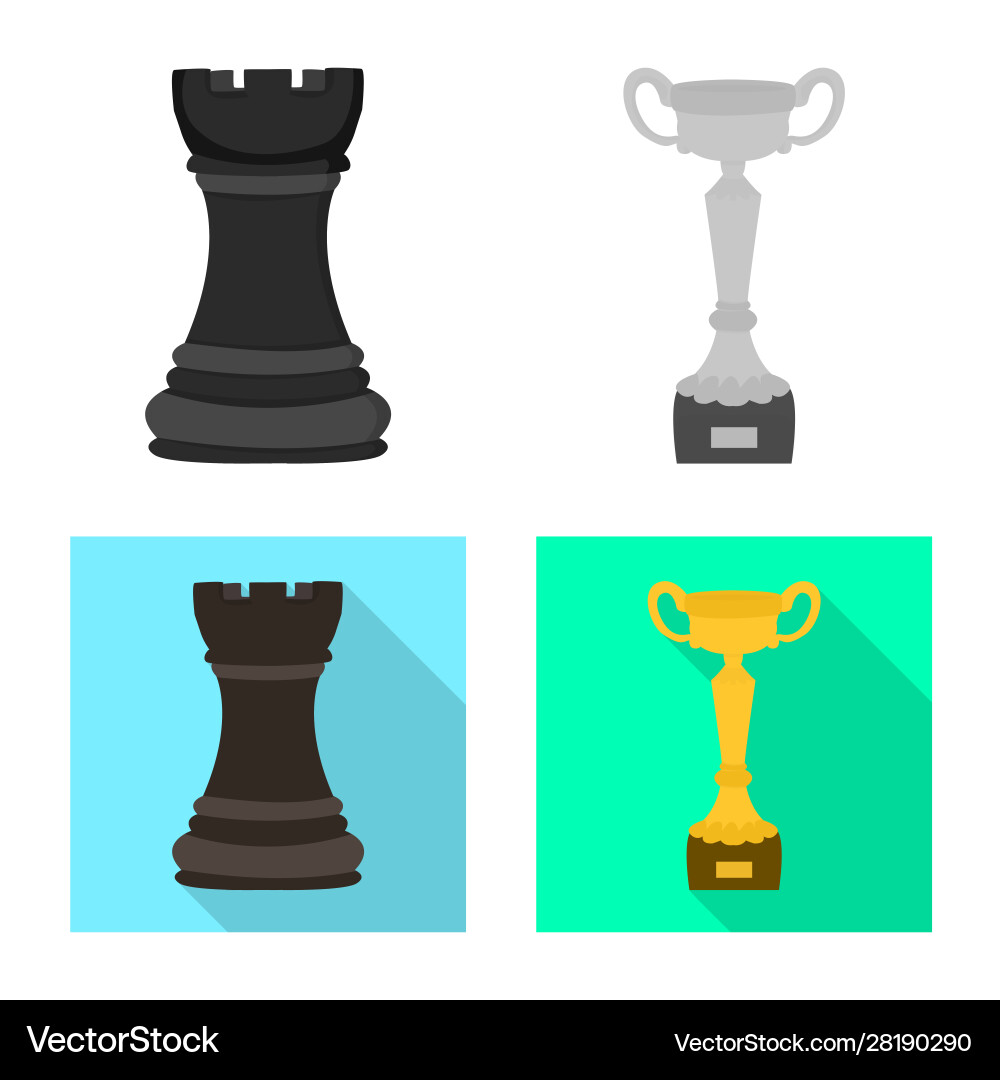 Isolated object checkmate and thin sign set vector image