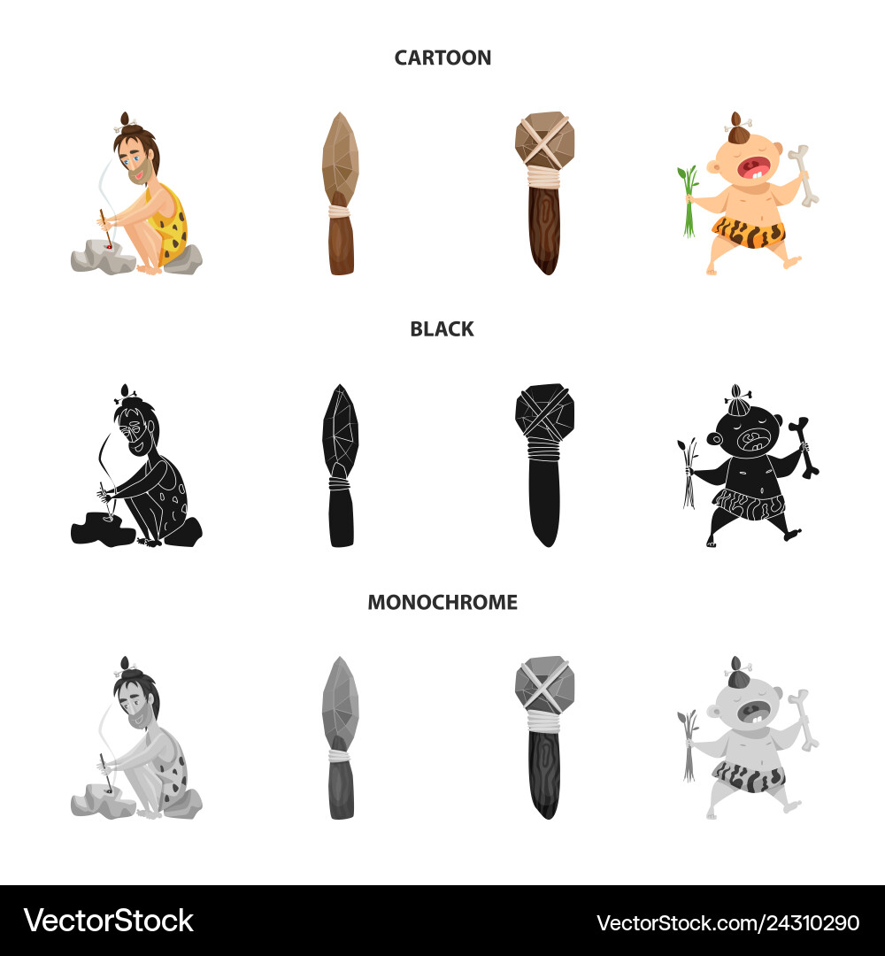 Isolated object of evolution and prehistory icon Vector Image