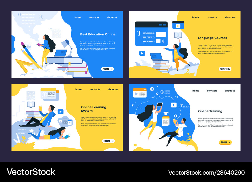 Online Learning Platform - Training & Tutorials vector image