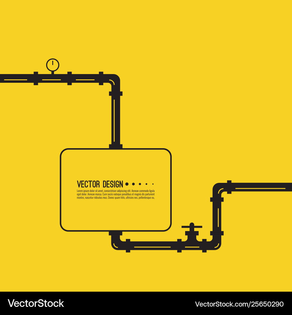 Pipeline with stopcock Pipeline with stopcock vector image