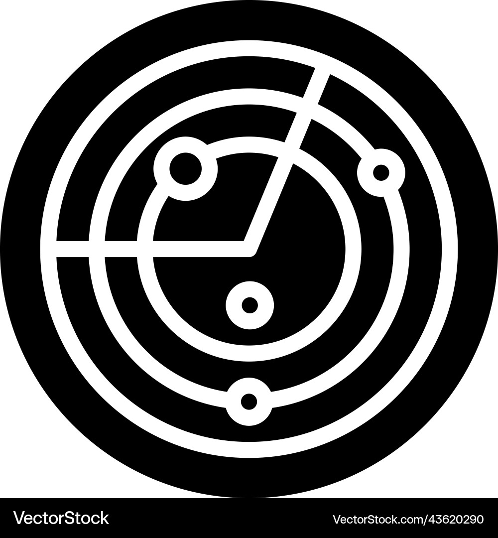Radar icon location map and navigation vector image
