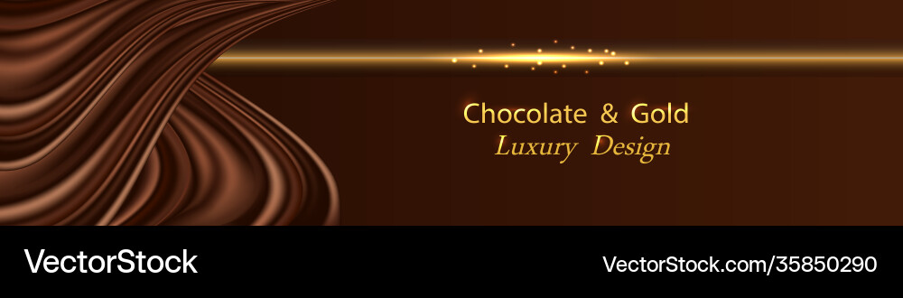 Schokolade Welle Seide Luxus Hintergrund mit golden Schokolade Welle Seide Luxus Hintergrund mit golden vektorbild
