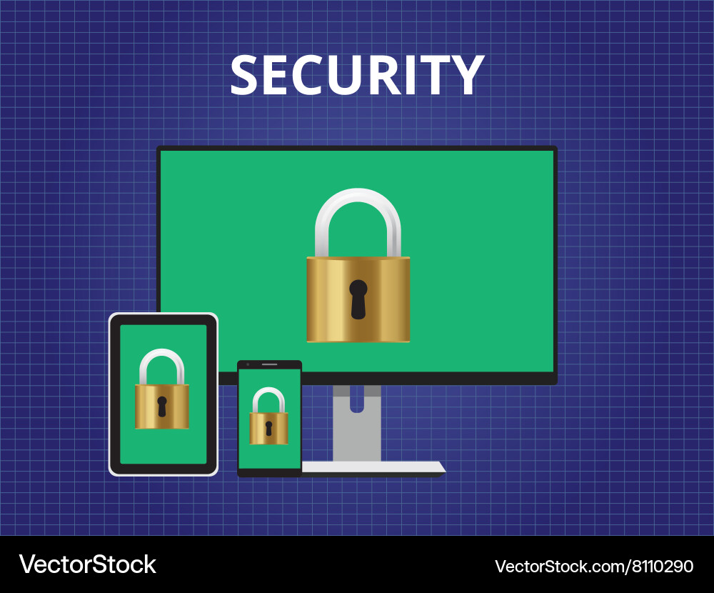 Security attack concept cross platform device vector image
