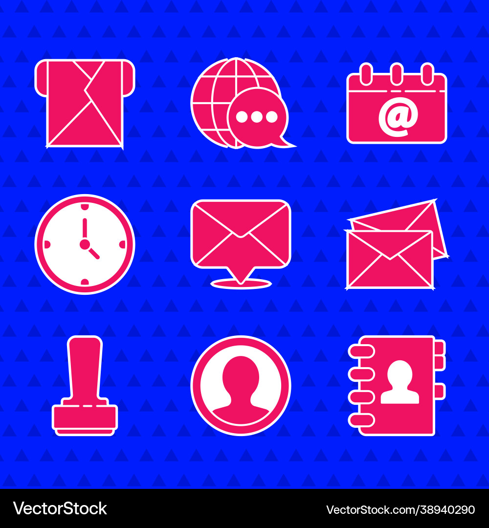 Set envelope create account screen address book Set envelope create account screen address book vector image