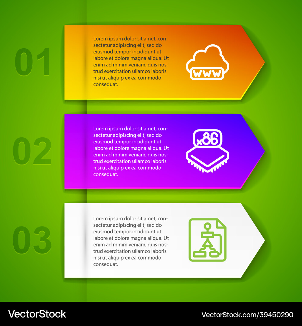 Set line web development processor Set line web development processor vector image