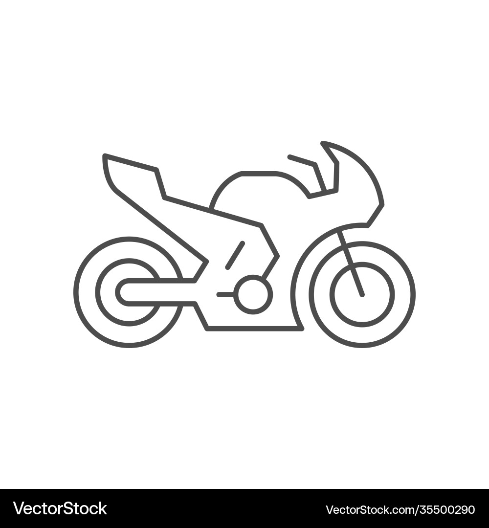 Sport Motorrad Linie Kontur Symbol vektorbild