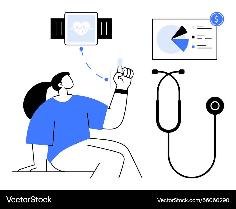 Wearable health monitoring for data-driven Wearable health monitoring for data-driven vector image