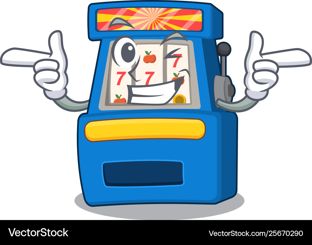 Wink slot machine isolated in character Wink slot machine isolated in character Vector Image