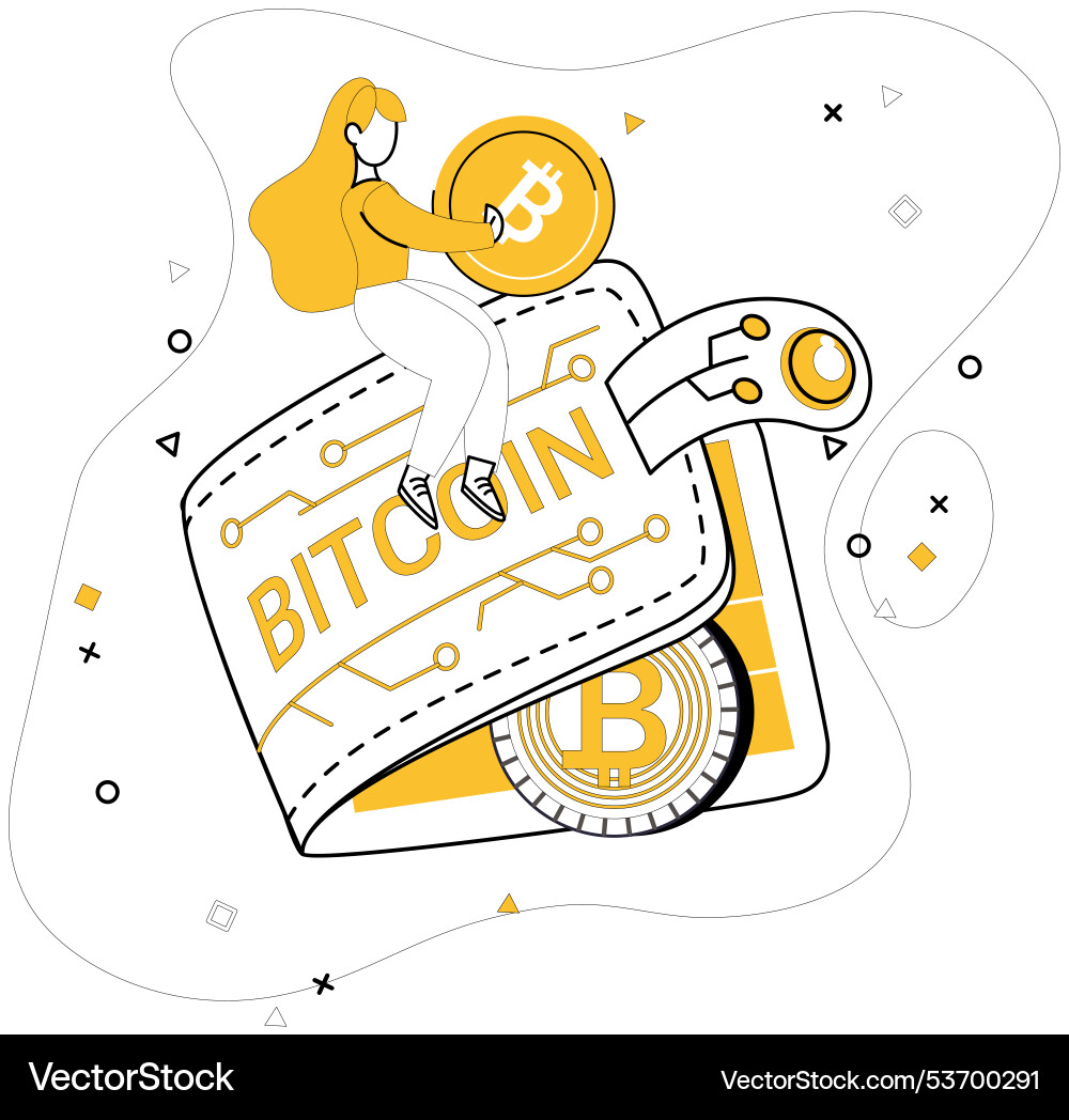 Bitcoin wallet navigate electronic realm finance – Royalty-Free Vector |  VectorStock