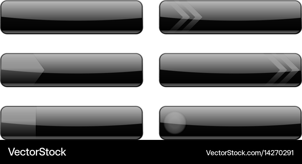 Black Menu Buttons vector image