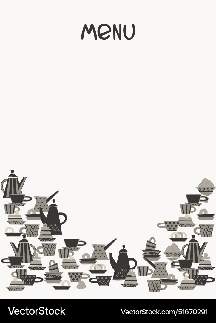 Cafe menu design template with place for your text Cafe menu design template with place for your text Vector Image
