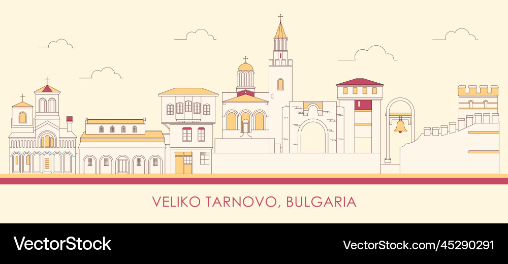 Cartoon Skyline Panorama der Stadt veliko tarnovo Cartoon Skyline Panorama der Stadt veliko tarnovo vektorbild