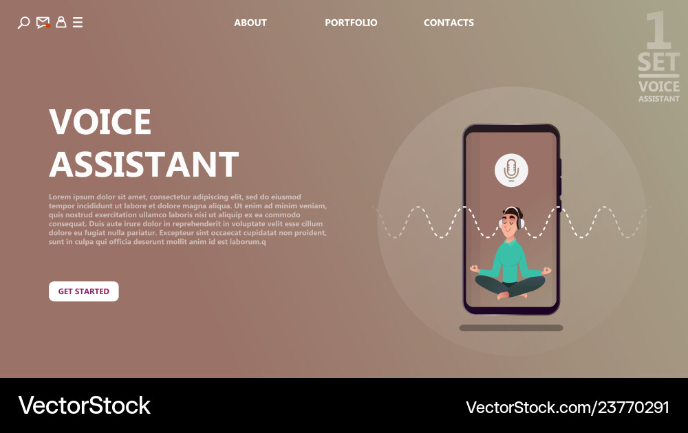 Character voice assistant listens to user command Character voice assistant listens to user command Vector Image