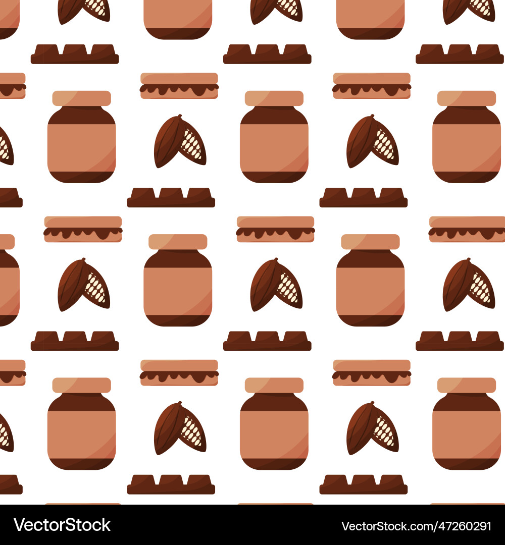 Cocoa fruit chocolate toast with paste pattern Cocoa fruit chocolate toast with paste pattern vector image