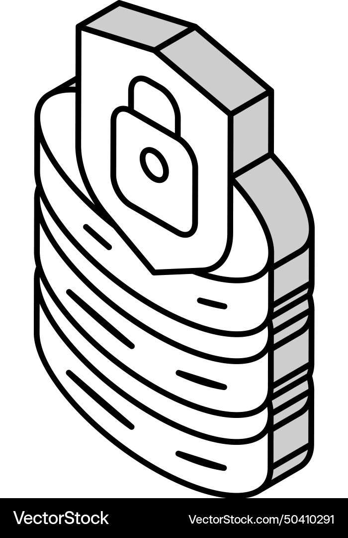 Data access control database isometric icon Data access control database isometric icon vector image