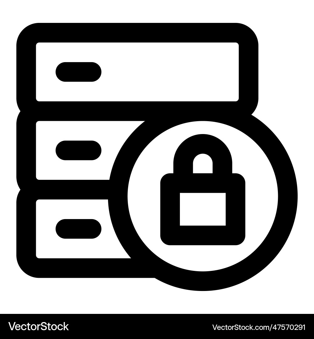 Database encrypted for security reasons vector image