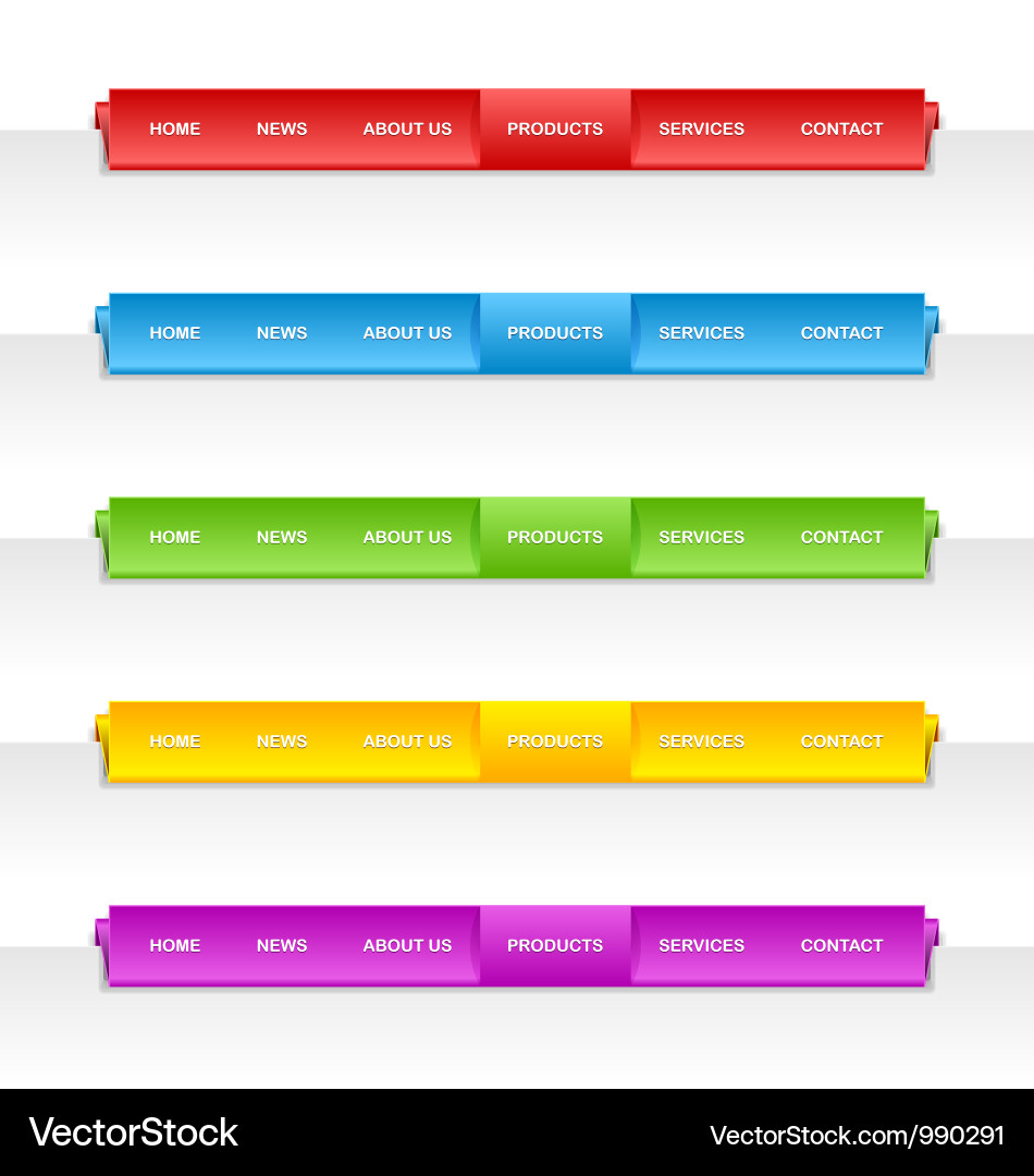 Folded Paper Navigation Menu vector image