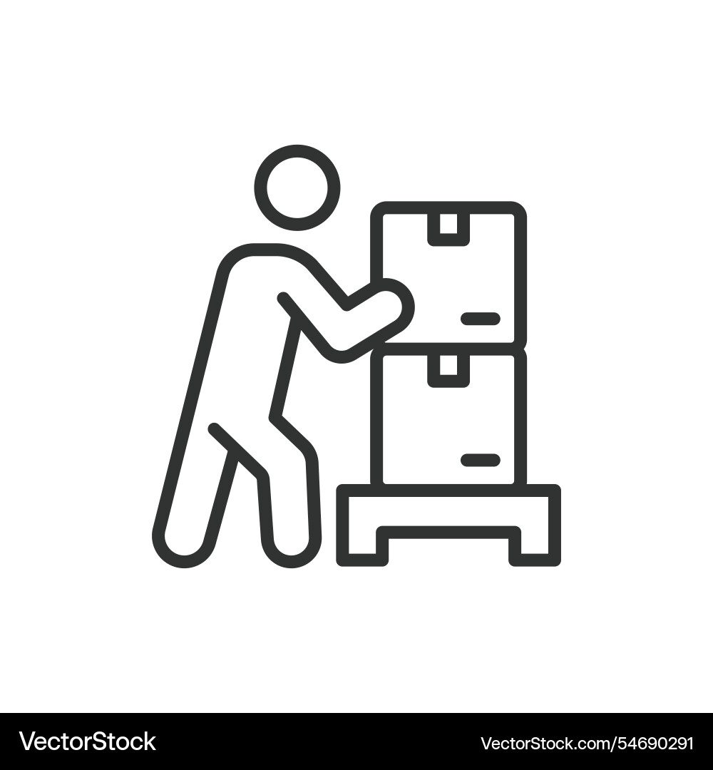 Manual unloading icon in line design Manual unloading icon in line design vector image