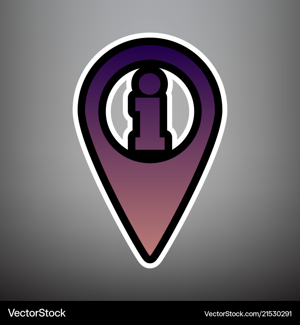Map pointer with information sign violet Vector Image