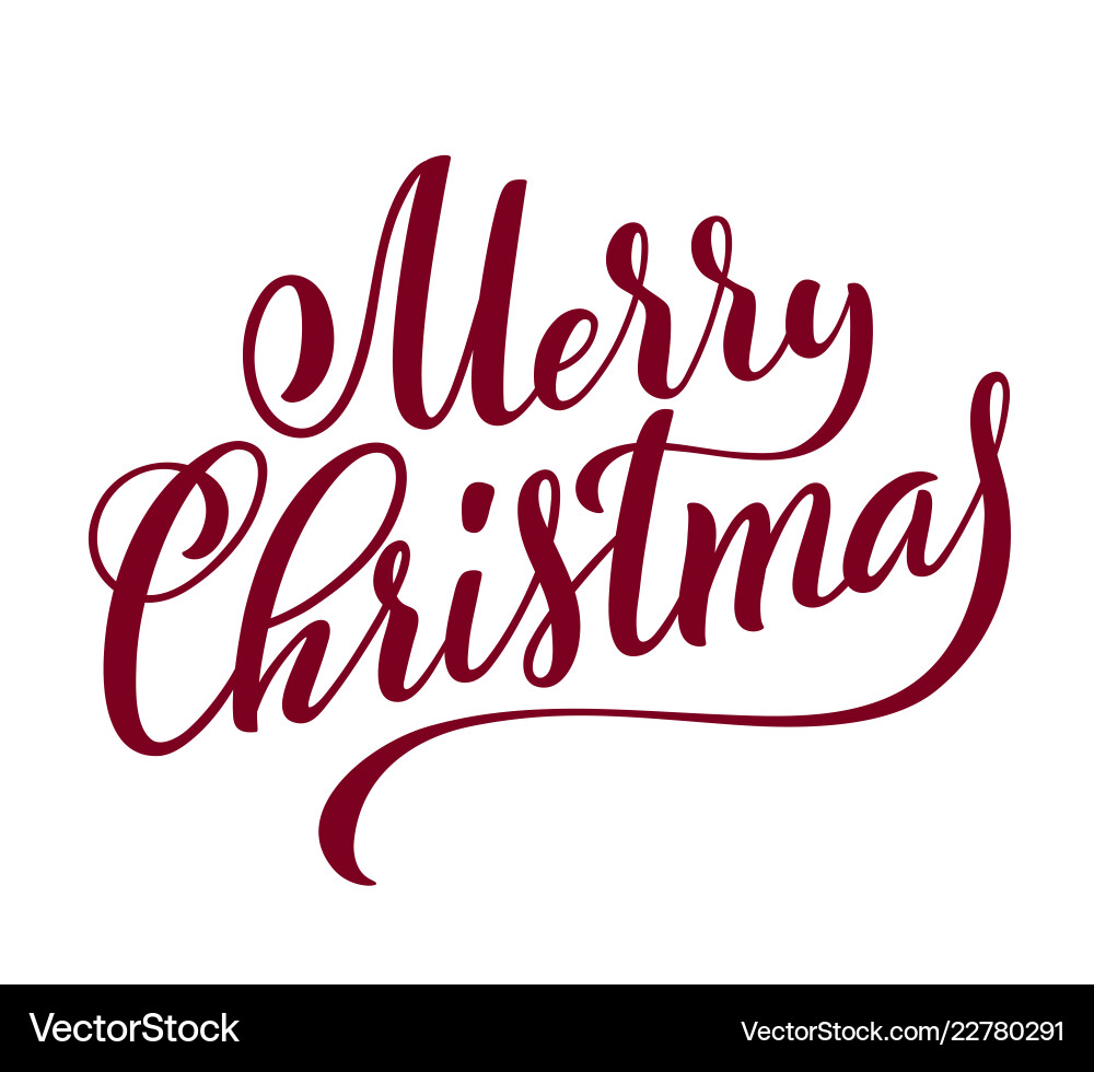 Merry christmas handwritten lettering Merry christmas handwritten lettering vector image