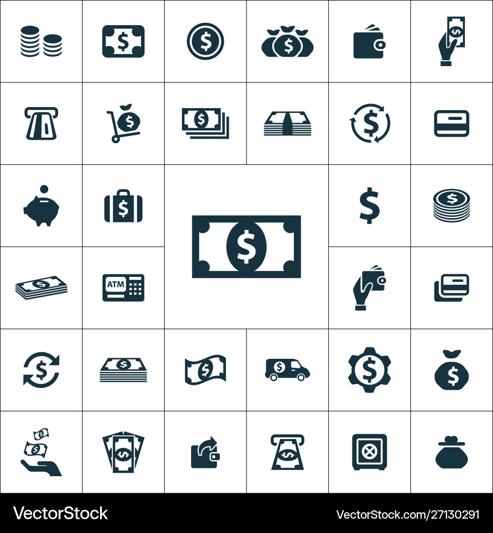Money icons universal set for web and ui Vector Image