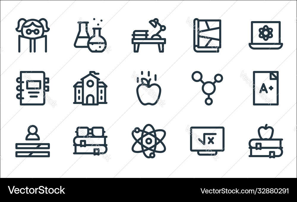 Nerd line icons linear set quality Nerd line icons linear set quality vector image