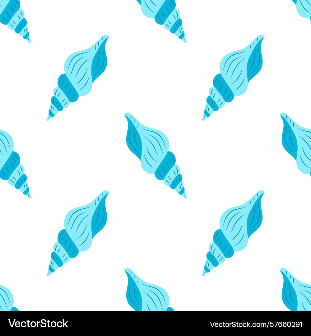 Pattern with shells flat style Pattern with shells flat style vector image