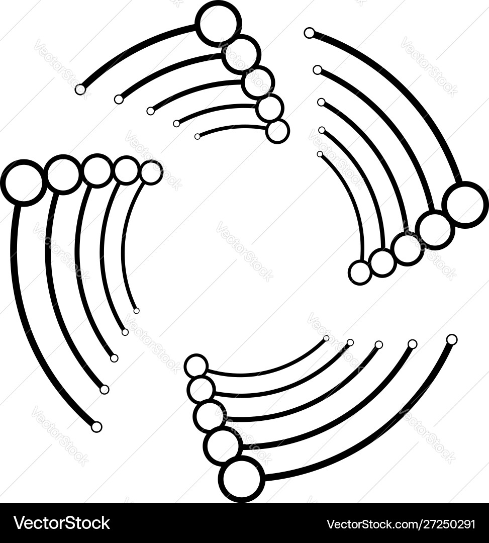 Plexus wire-frame radial circles with nodes Vector Image
