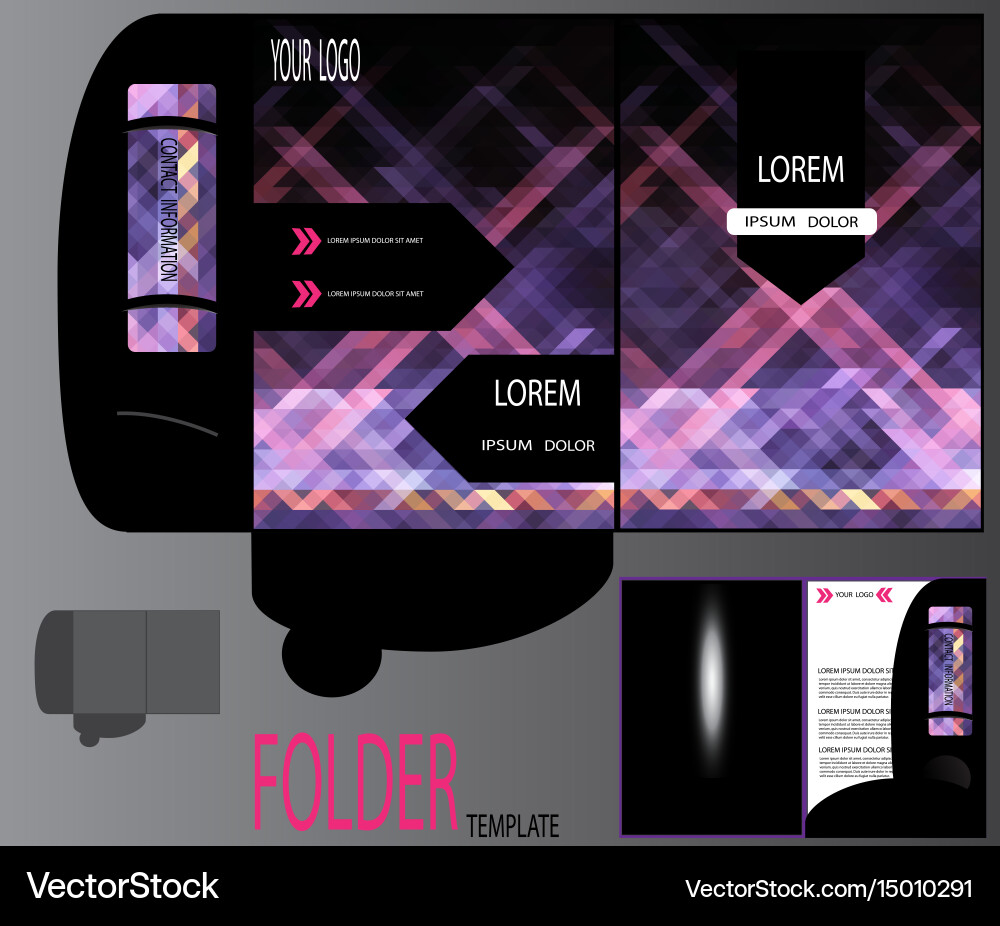 Presentation folder template Vector Image