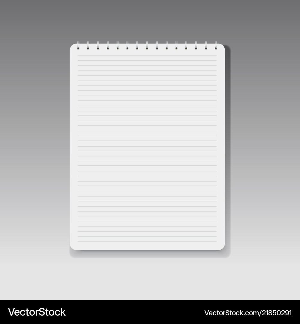 Realistische Spirale horizontal gefüttert Notebook Realistische Spirale horizontal gefüttert Notebook vektorbild
