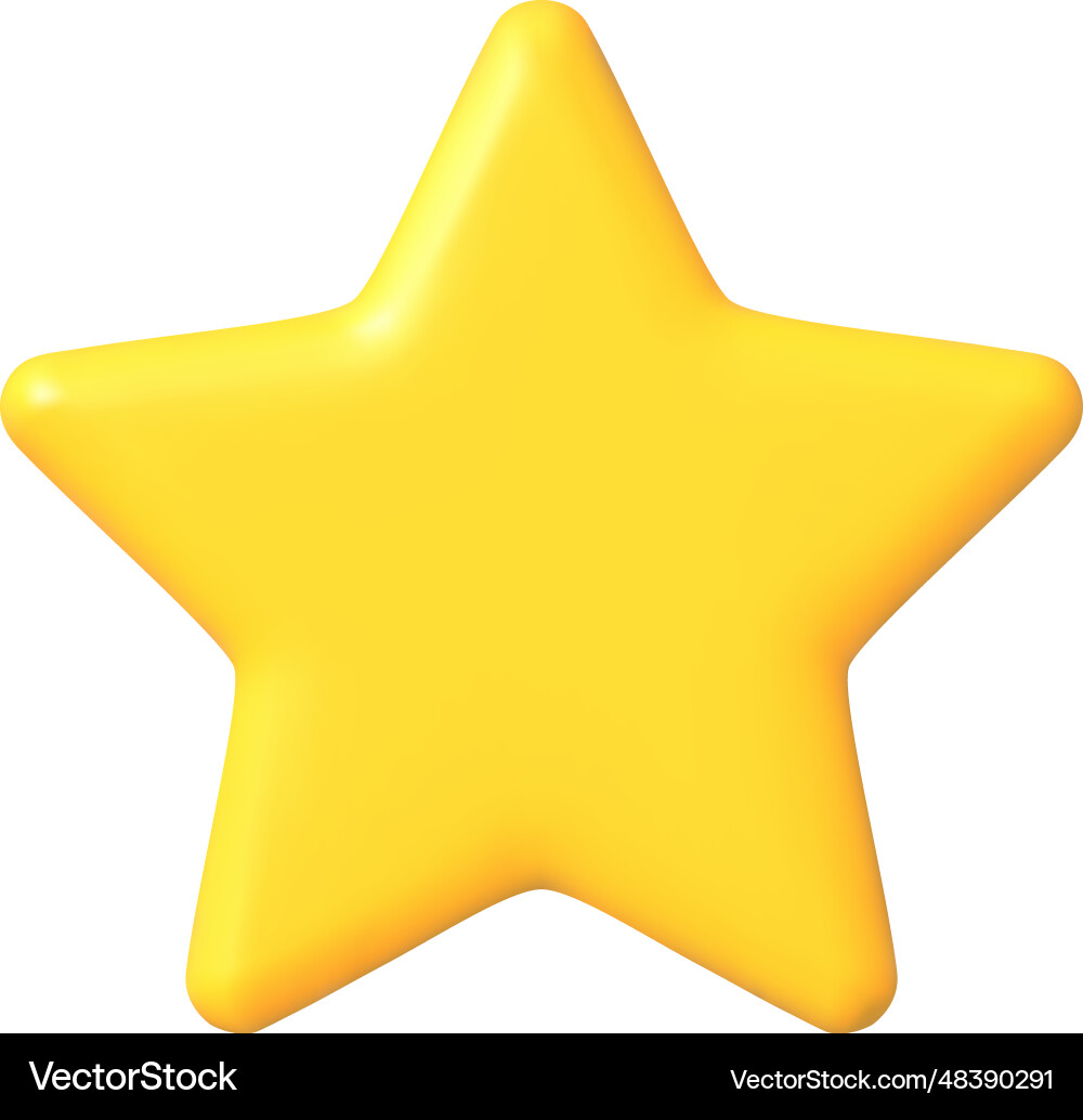Render yellow star icon Render yellow star icon vector image