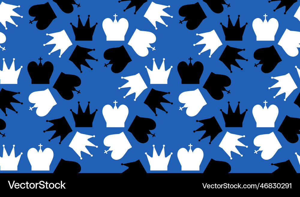 Seamless pattern with chess figures endless Seamless pattern with chess figures endless vector image