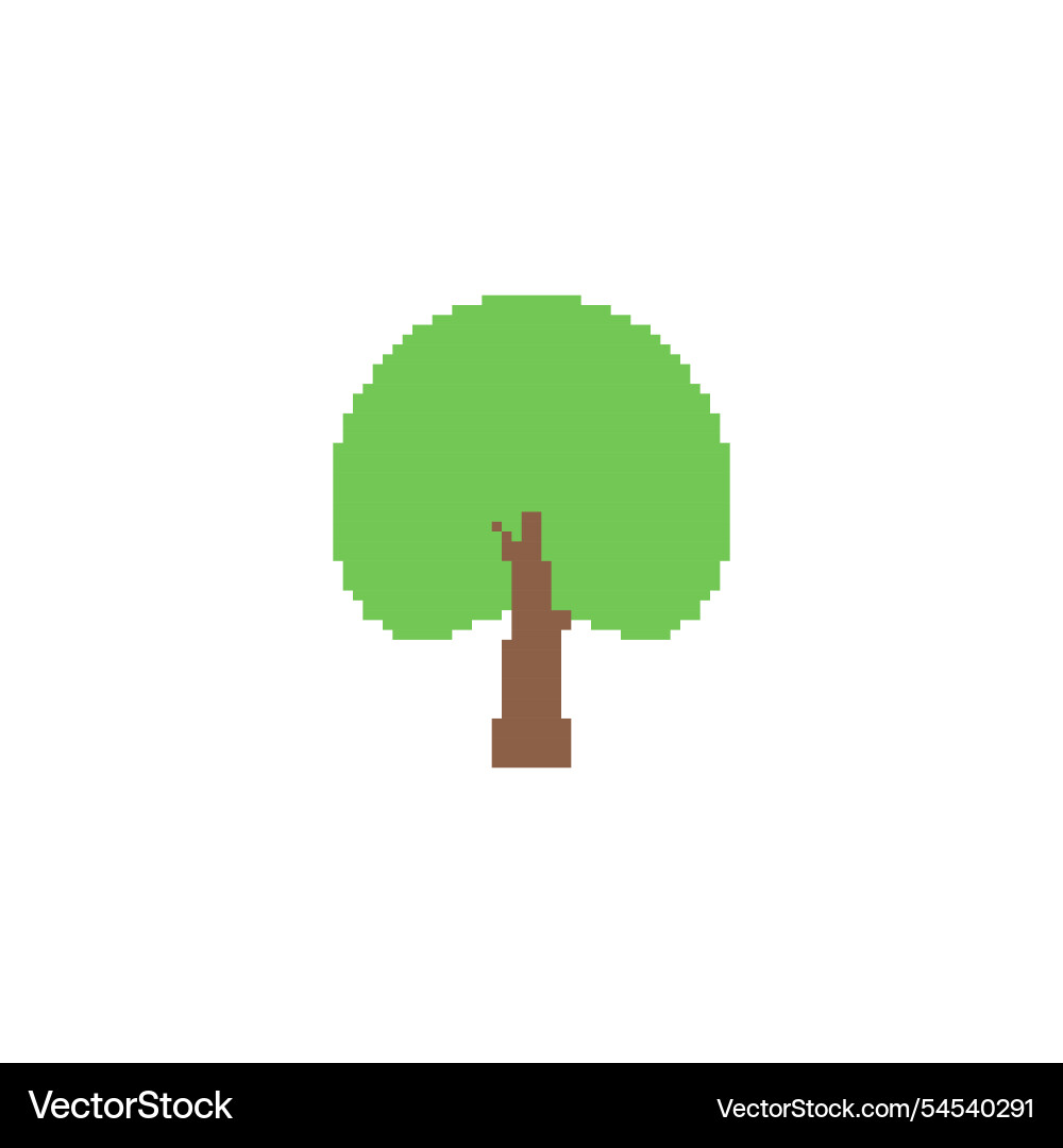 Simple pixelated tree icon minimalistic pixel art Simple pixelated tree icon minimalistic pixel art vector image
