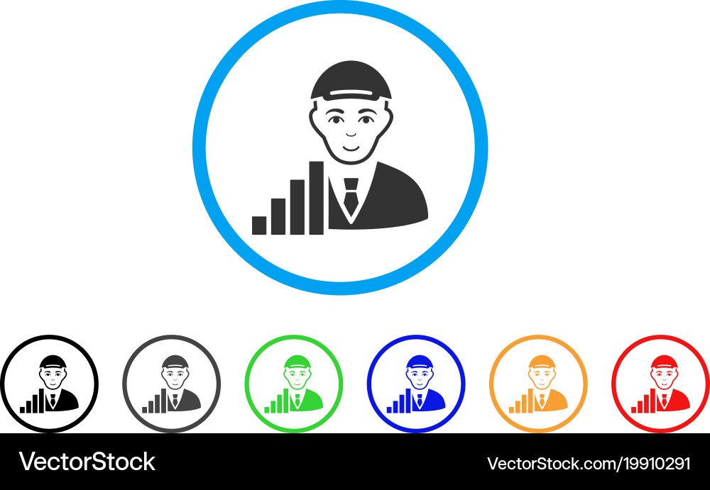 Stock trader rounded icon vector image