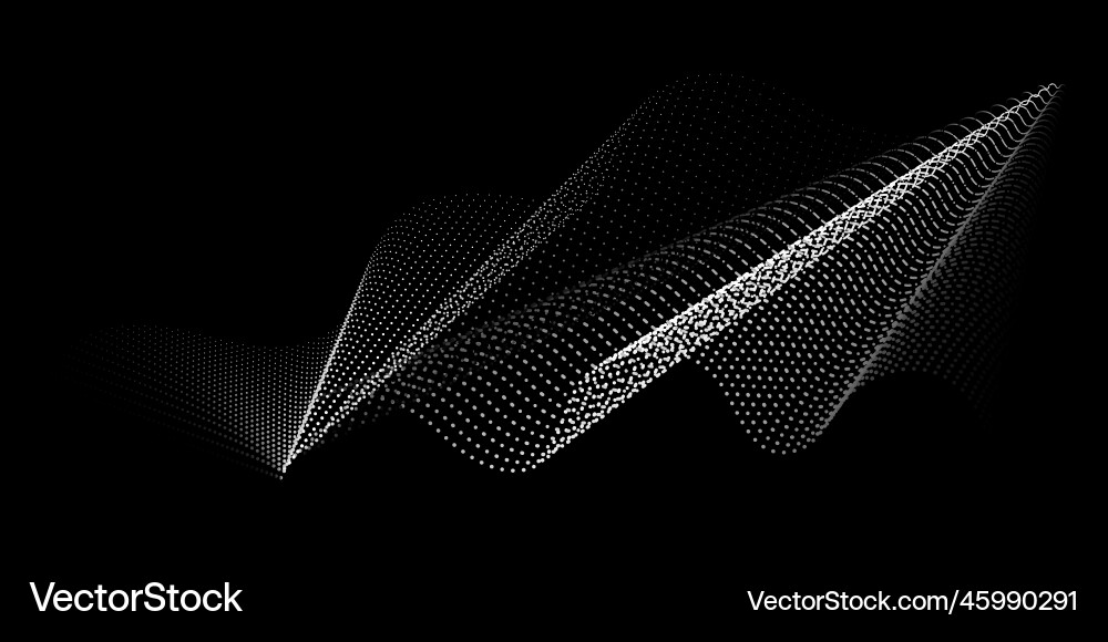 Technological background with abstract wavy dots Vector Image