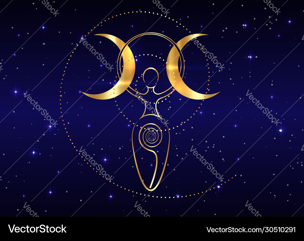 Triple Moon Goddess Spiral Royalty Free Vector Image