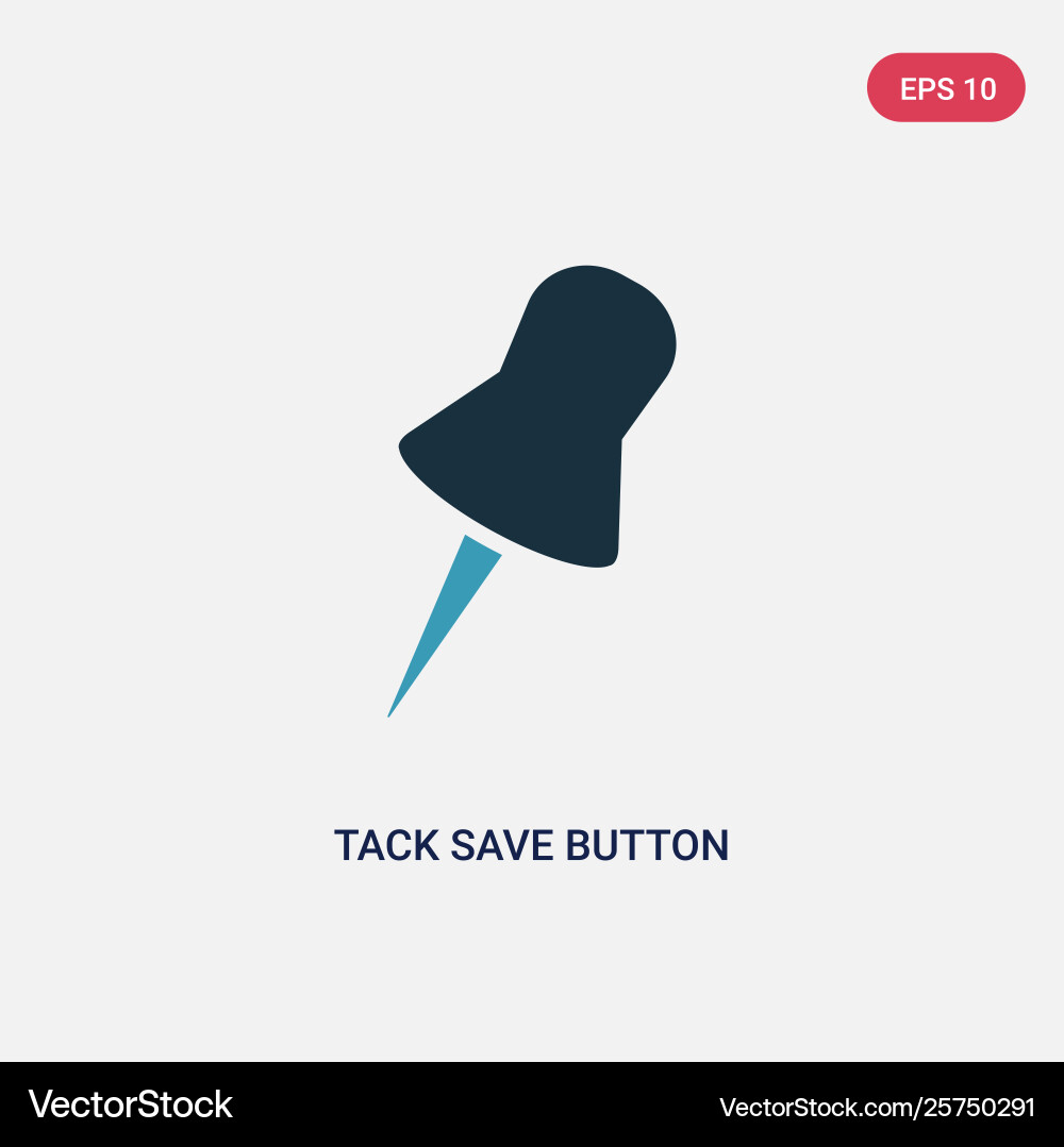 Two color tack save button icon from tools vector image